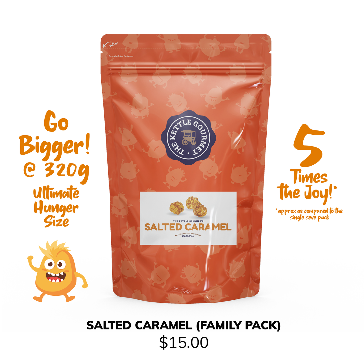 Salted Caramel Popcorn (Family Pack) Gourmet Popcorn Snacks Delivery