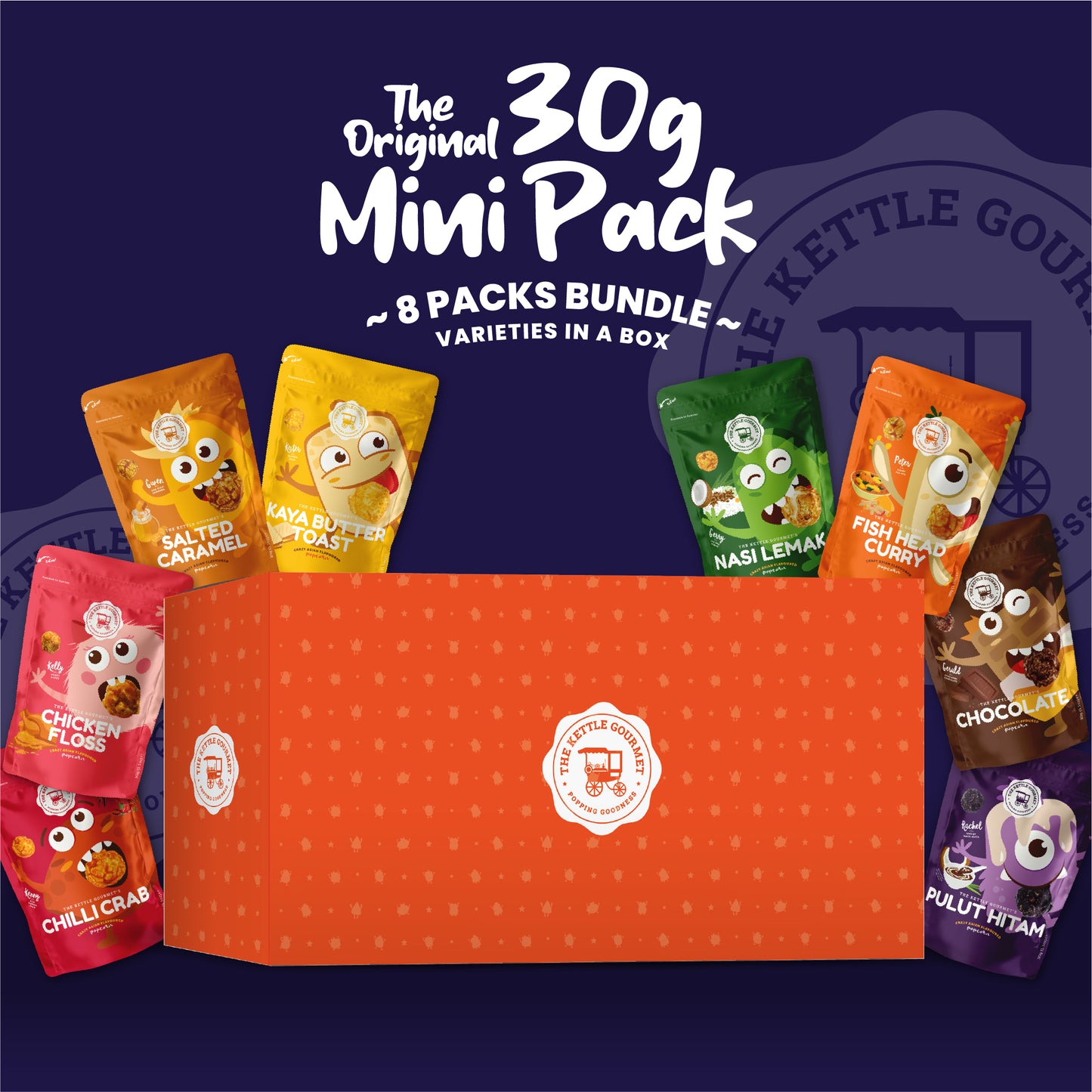 The Original Mini Pack Popcorn Bundle Box (Assortment of 8 Packs x 30g)