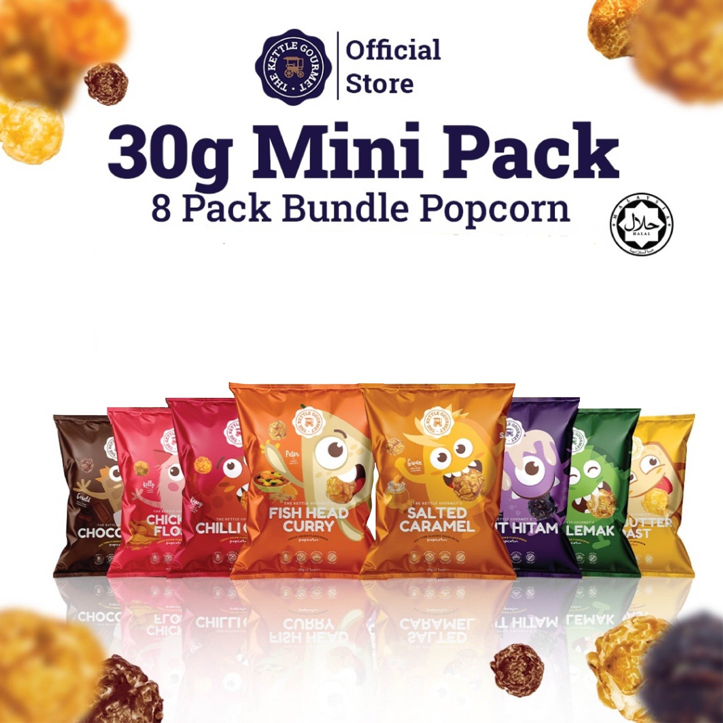 The Kettle Gourmet Assorted Mini Snack Monster (Assortment of 8 x 30g)