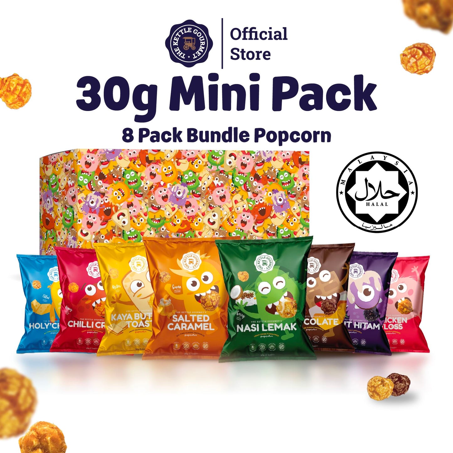 The Original Mini Pack Popcorn Bundle Box (Assortment of 8 Packs x 30g)