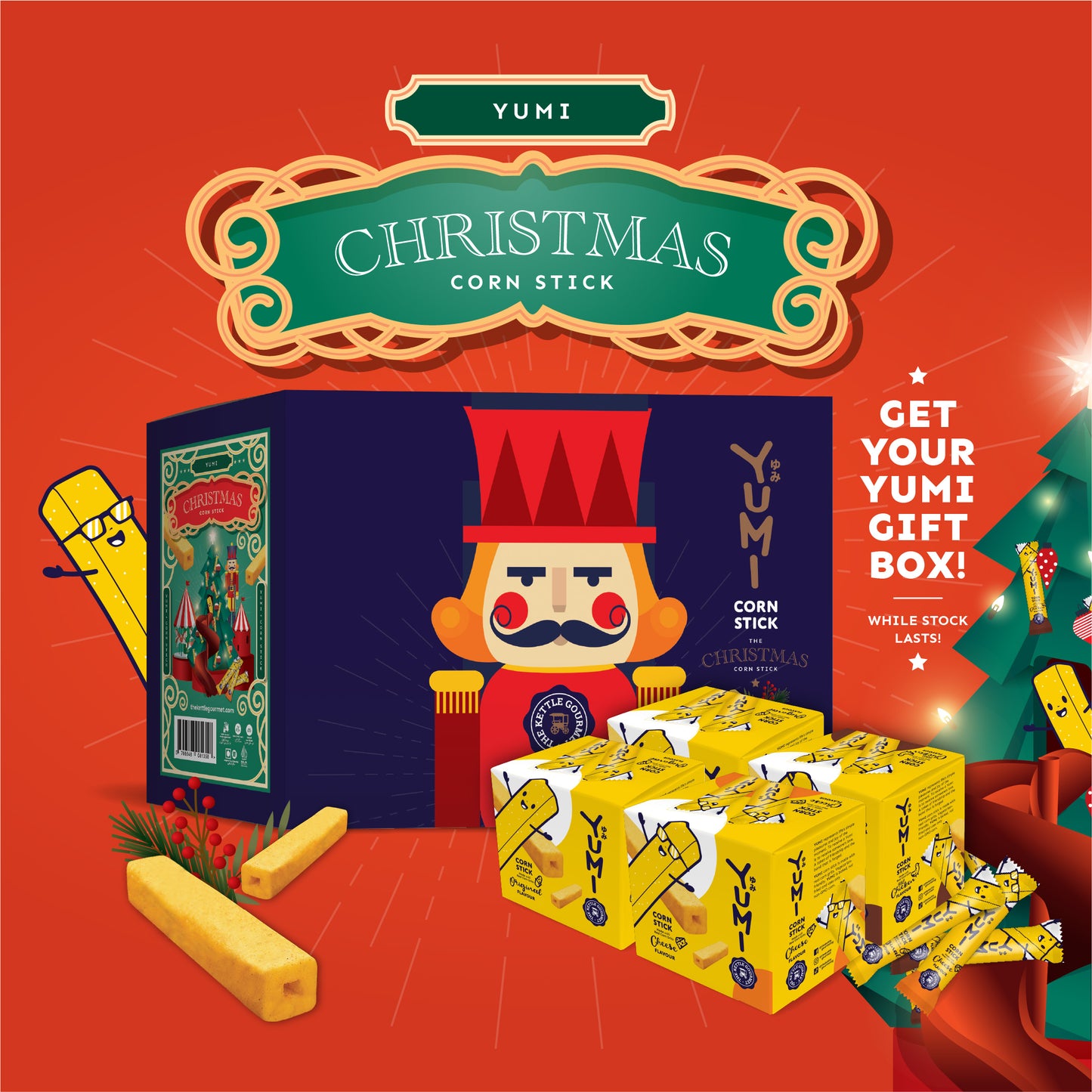 YUMI Christmas Gift Box [Bundle of 4 POP Boxes x 20 sticks]