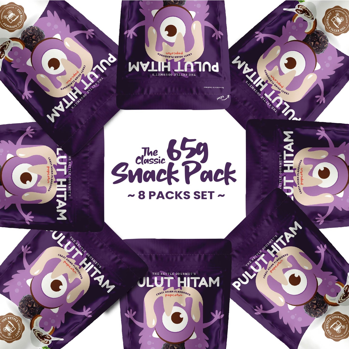 Pulut Hitam Popcorn (8 Packs x 65g)