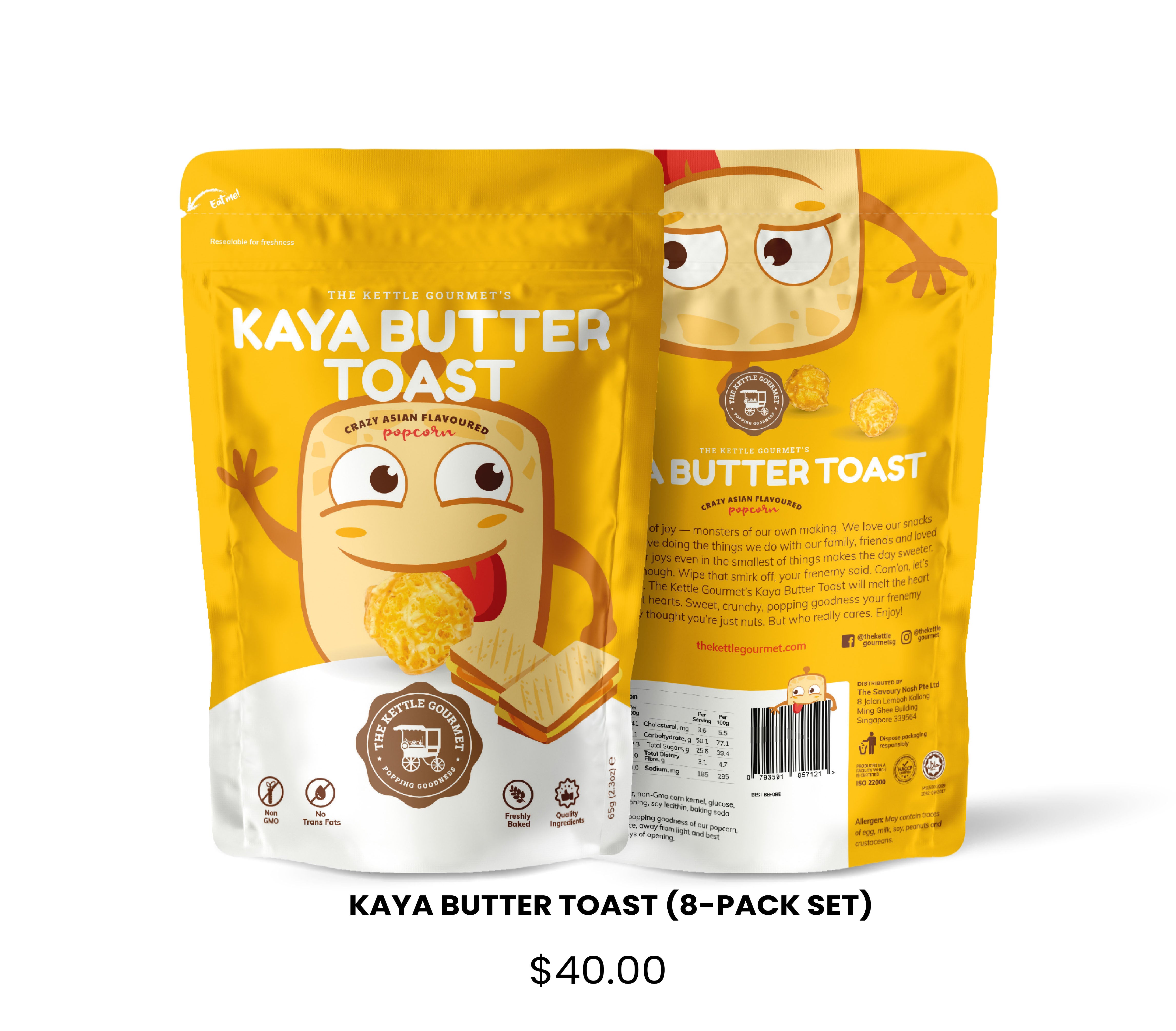 Kaya Butter Toast Popcorn (8 Packs x 65g)